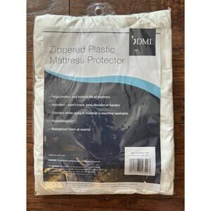 Twin Mattress Cover White Fitted Plastic Protector NEW Washable No Crackle